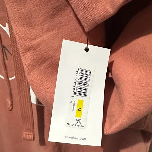 Calvin Klein Men's Terracotta Hoodie Sweater - Picture 5 of 6